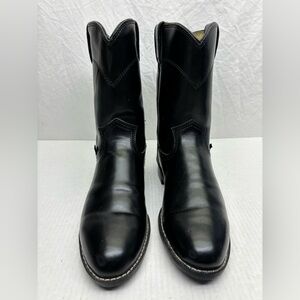 Justin Classic Black Leather Western Boots - Men, size 9 D